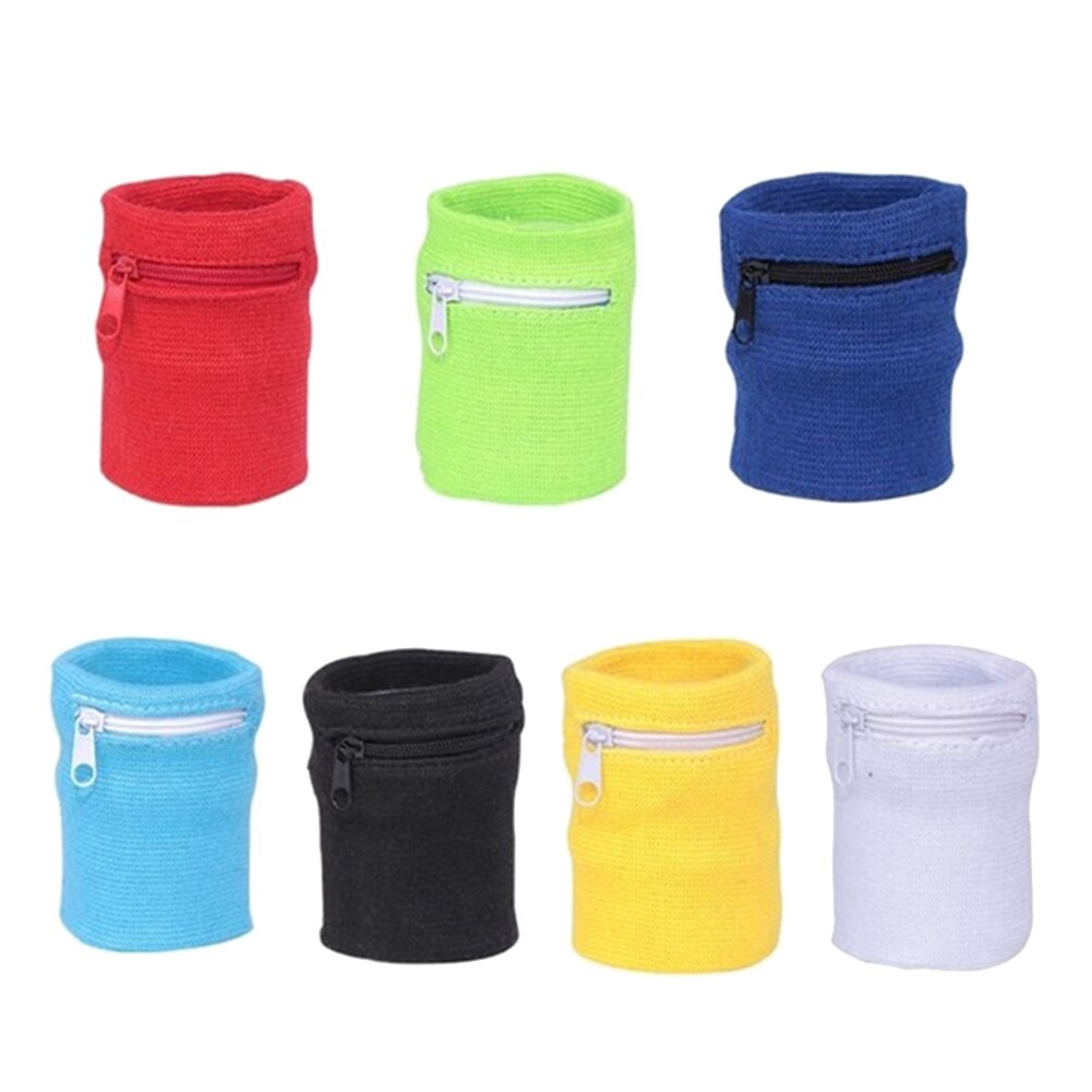 Mini pulsera deportiva con cremallera, monedero, porta llaves, bolsa de muñeca de algodón, novedad
