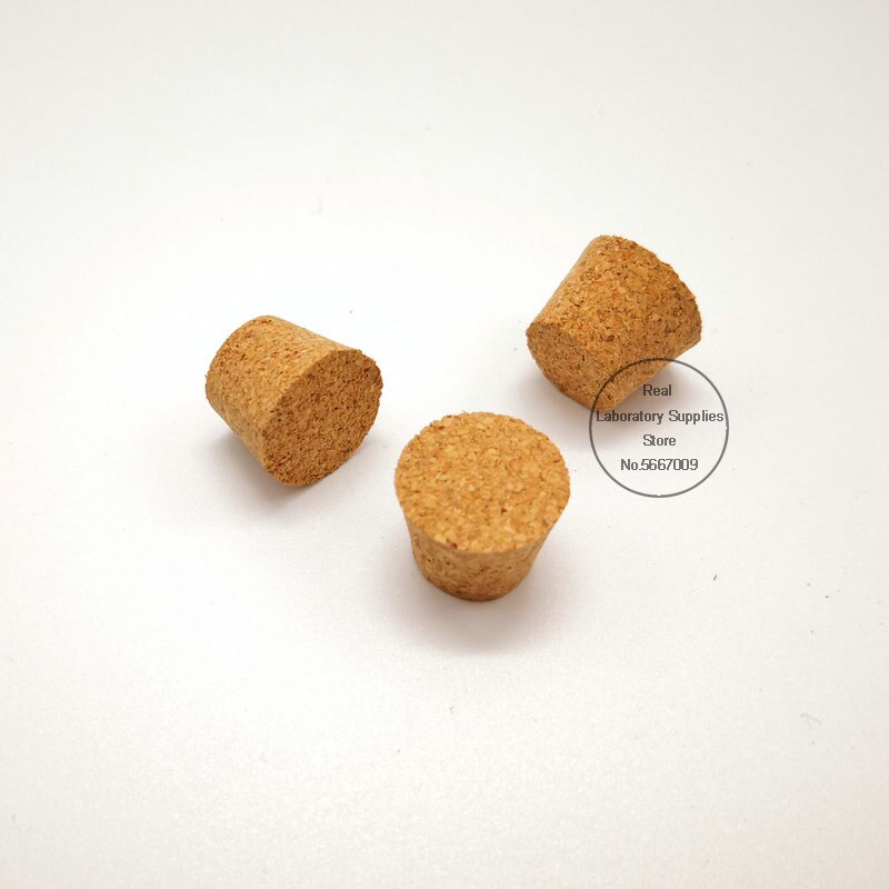 Tapones de tubo de ensayo de madera para laboratorio, tapones pequeños, botella de vidrio, corcho suave para experimentos escolares, 16x12x12mm