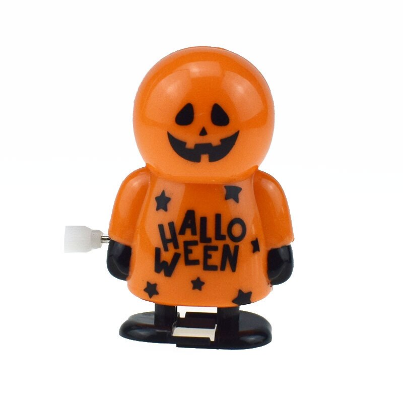 Novelty Funny Winding Spring-Winding with Eyes Jumping Teeth Ghost Teeth Halloween Christmas Small Toy: Walk Orange Villain