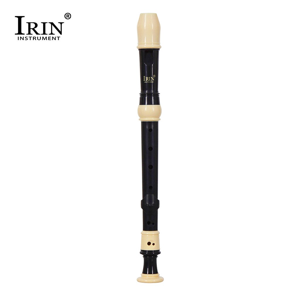 IRIN ABS Descant Recorder 8 Hole Baroque Style Recorders Instrument Detachable with Finger Rest and Carrying Bag Wood Instrument