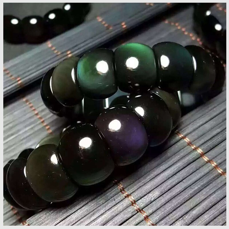 JoursNeige Classic Style Natural Obsidian bracelets Color Eye Beads Bracelet Lucky for women men Crystal hand row