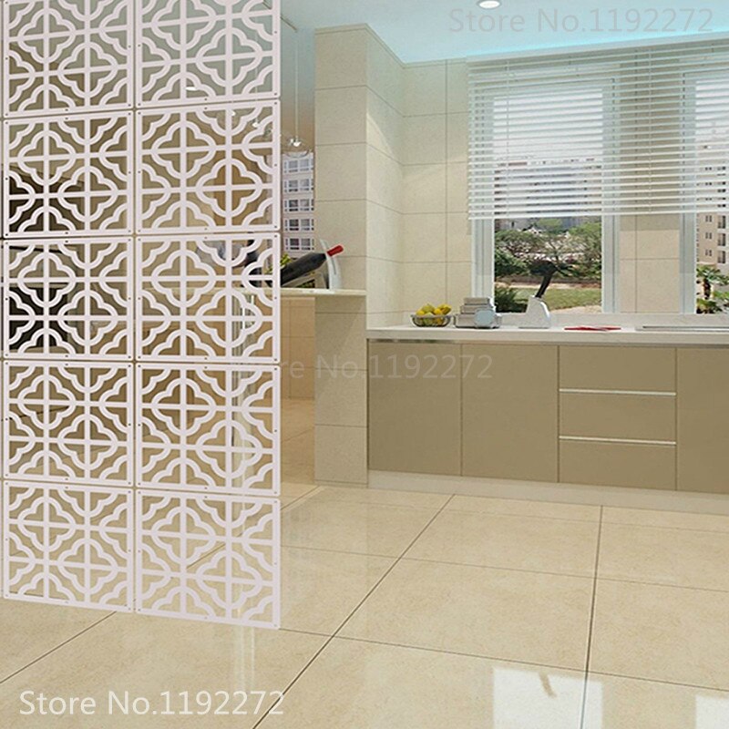 6pc Hanging Room Divider - 10Pieces Wood-Plastic Hanging Screen Panel Room Home Hotel Safety Partition