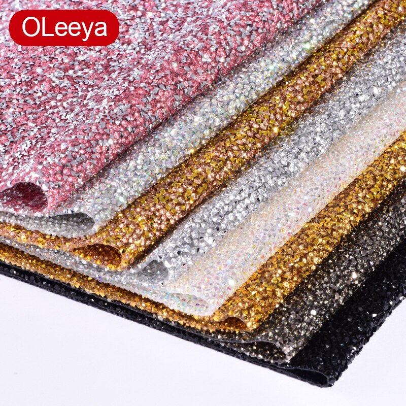 Tissu à strass brillants, 8 couleurs, 24x40cm, pour confection de robes pour nouvel an, DIY, , F0331