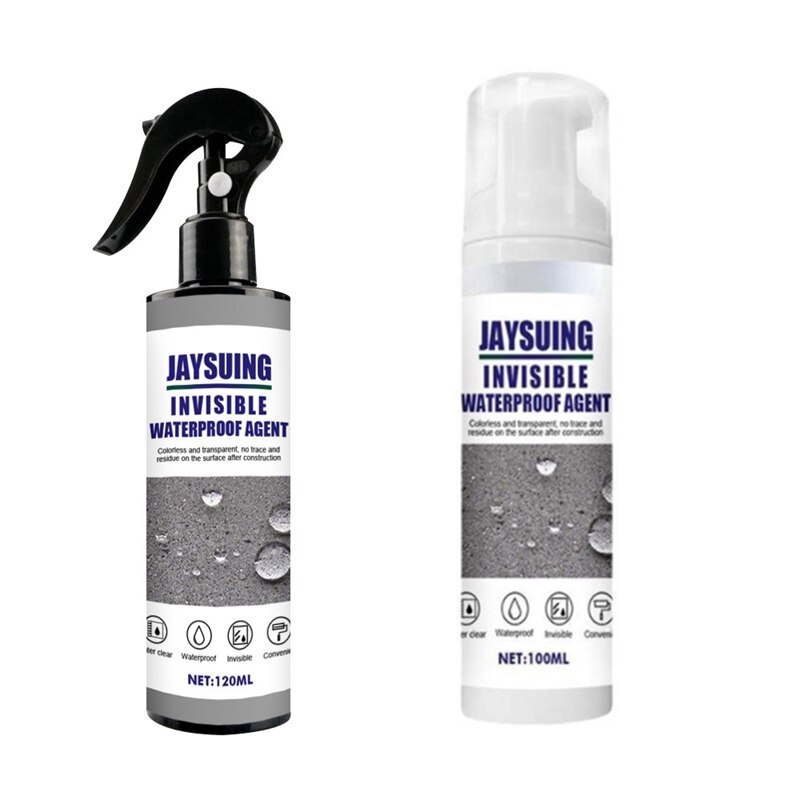 JAYSUING 2 Stck Unsichtbare Wasserdicht Mittel Super Starke Bindung Anti Undicht Versiegelung sprühen, 120Ml &Ampere; 100Ml