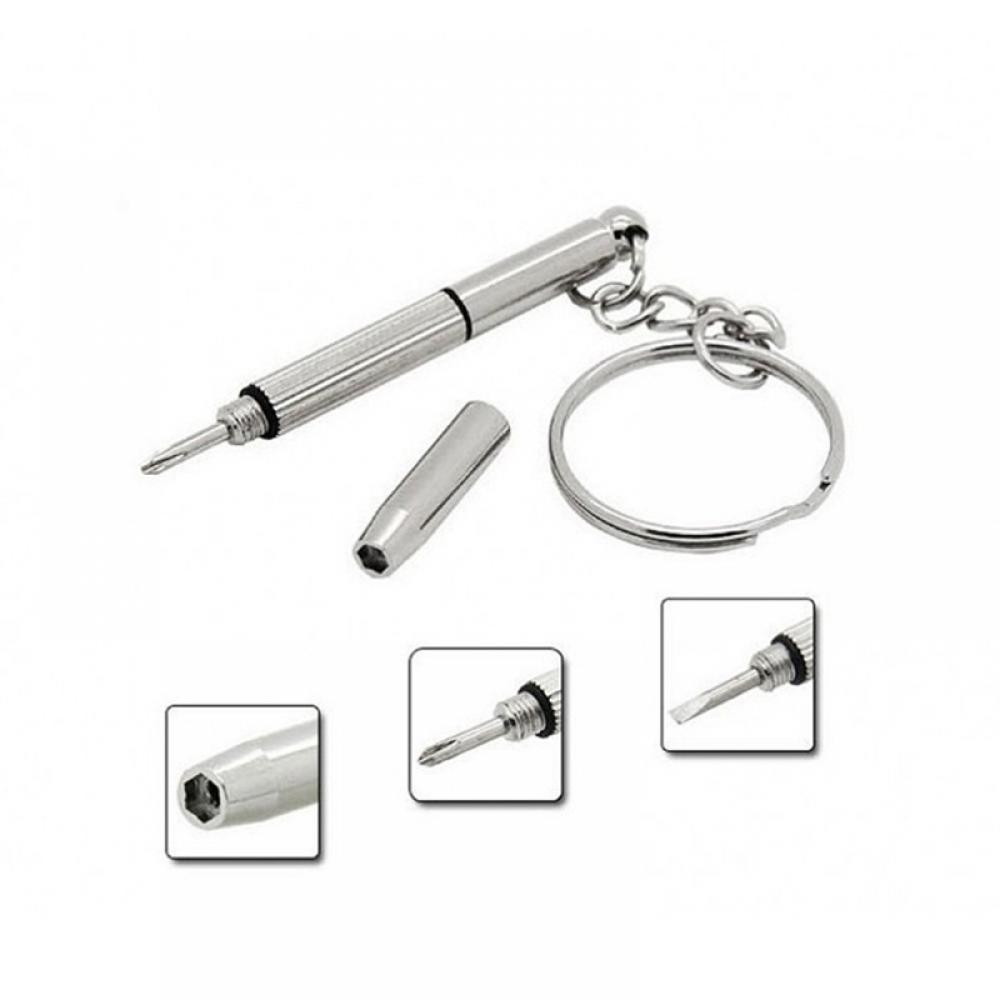 Brillen Repair Tool 4 In 1 Mini Sleutelhanger Ring Met Schroevendraaier Voor Bril Telefoon Horloge Draagbare Eyewear Accessoires