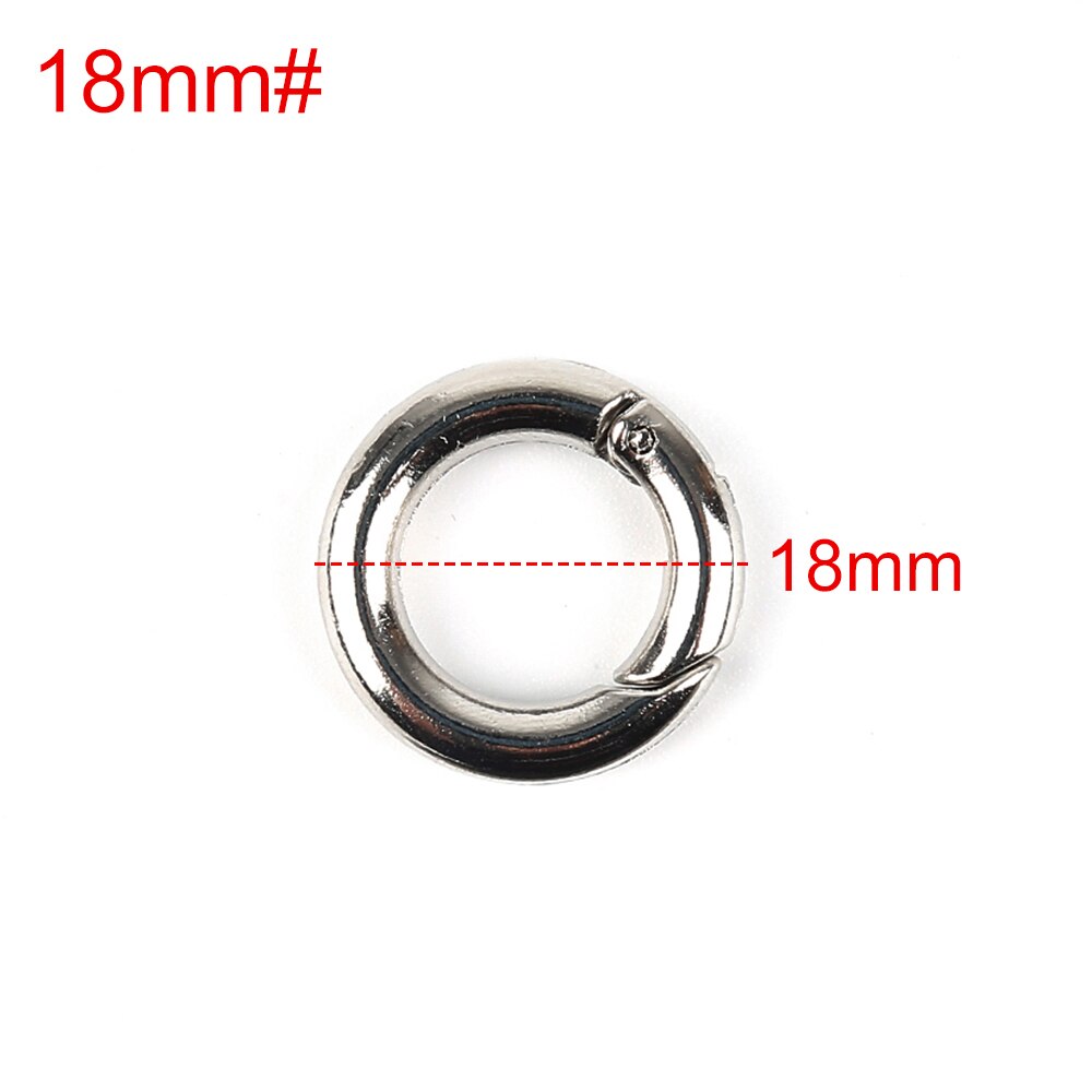 2PCS Circle Round Carabiner Camping Spring Snap Clip Hook Keychain Camping Climbing Carabiner Hiking Accessories Outdoor Tools: 18mm