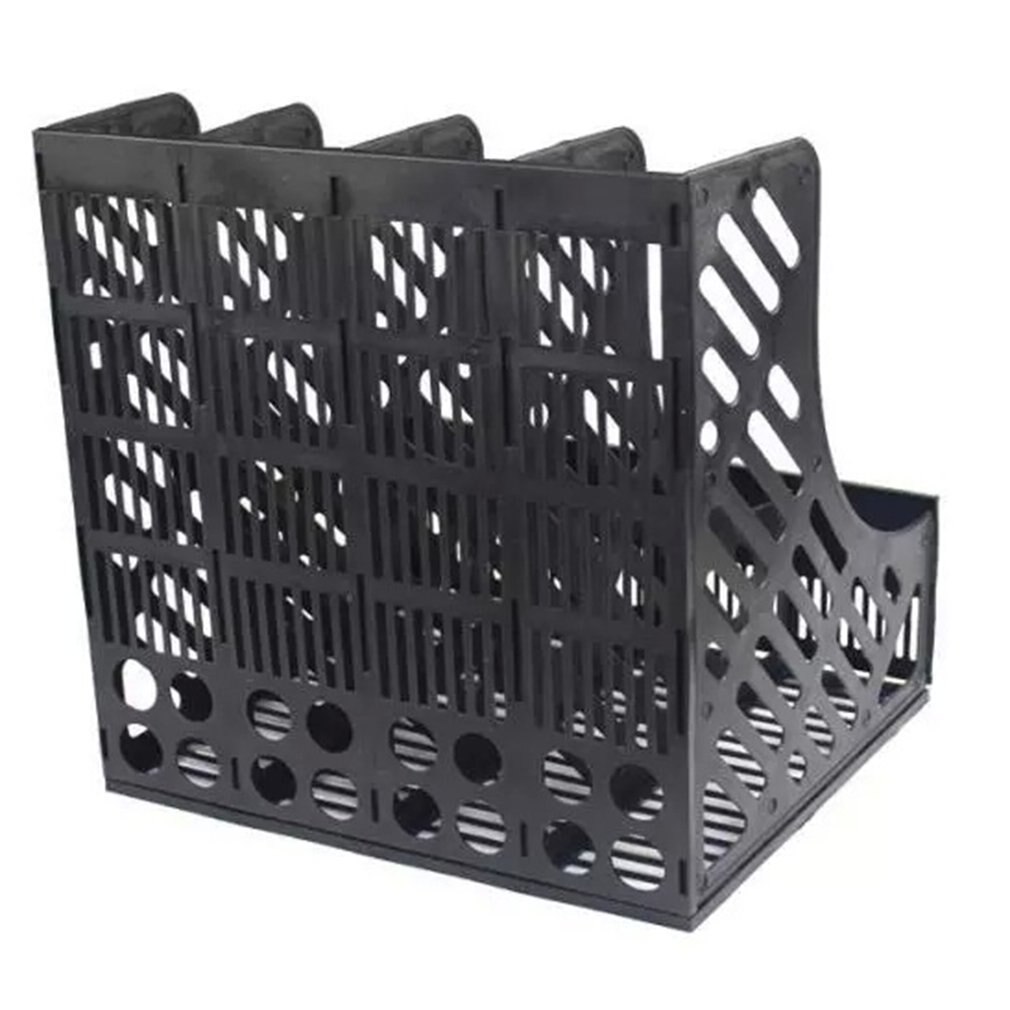 File Holder Document Tray 4-Grid Desktop Storage File Organizer Mesh Files Shelf Desktop File Rack Book Holder Office Supplies