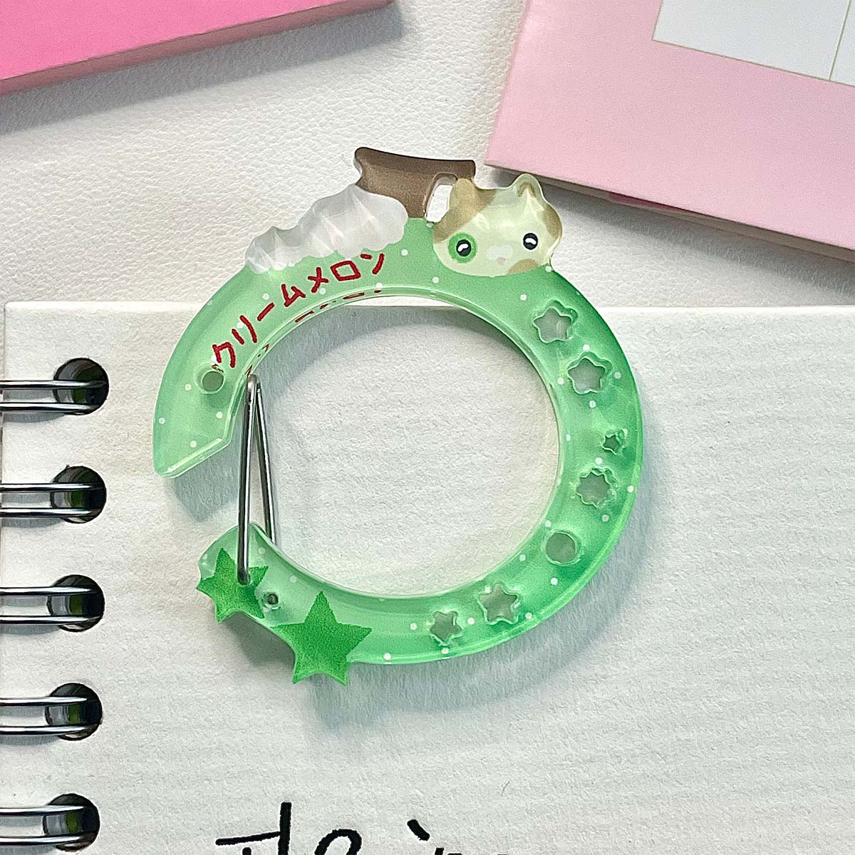 WAKAWAKA Cute Acrylic Charm Carabiner Korean Style Keychain Scrapbook Ita Bag Decor Accessories: Orange