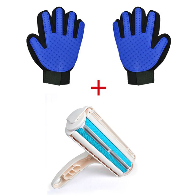 Pet Hair Remover Roller Hond Kat Haar Borstel Verwijderen Hond Kat Haar Van Meubels Tapijten Kleding Zelfreinigende lint: Blue Left Right