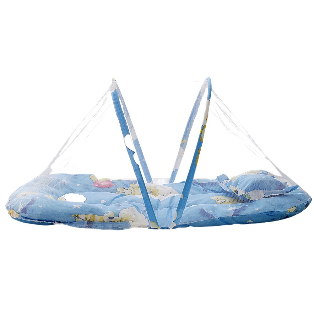 Rede de berço respirável fofa, malha de poliéster, rede de cama dobrável, durável, proteção total, redes mosquiteiras infantis, parar de escalar o bebê: BRANCO