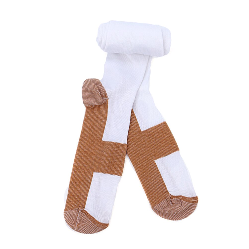 Women Men Reduce Swelling Compression Socks Knee High Flight Training Athletic White Better Circulation For Sports Support