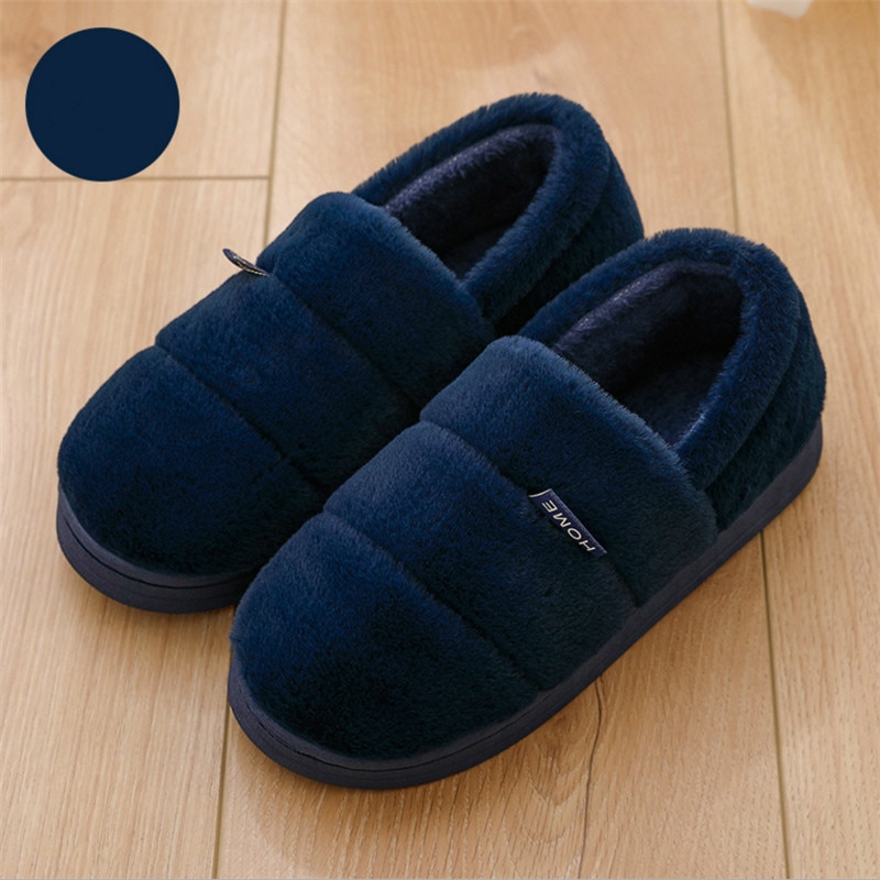 Winter Slippers Mannen Bont Schoenen Gezellige Huis Slippers Voor Man Warm Korte Pluche Indoor Schoenen Vrouwen Lover Slipper Calzado Hombre