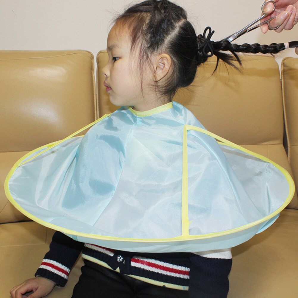 Niños niños impermeable corte de pelo delantal receptor capa paraguas herramienta de peluquería