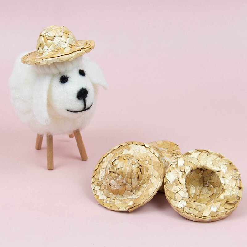 1:12 Dollhouse Straw Hat Miniature Knitting Hat Mini Straw Hat for DIY Craft Decoration Accessories