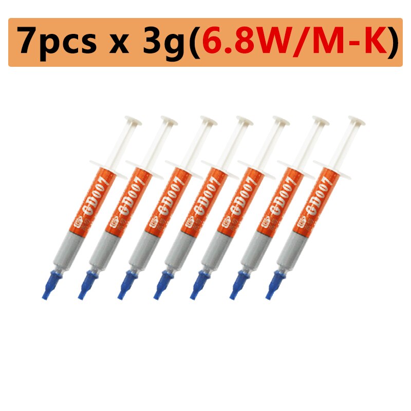 GD007 Thermal Conductive Grease Paste Cooler Cooling Fan Silicone Plaster Heat Sink Compound High Performance 6.8W/mk: BBK 7pcs x3g