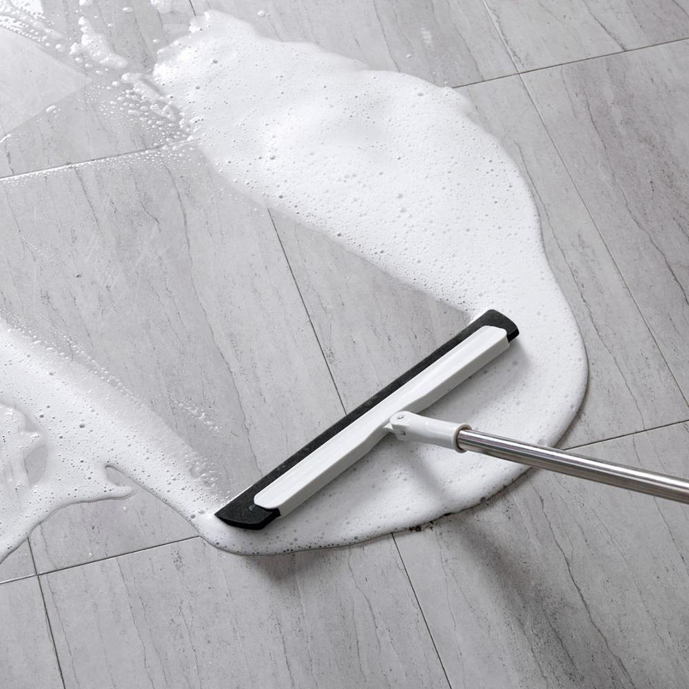 Husholdnings spin moppe langt håndtag fejemaskine med magisk svamp gulvrenser visker støvbørste badeværelse moppe rengøringsværktøj
