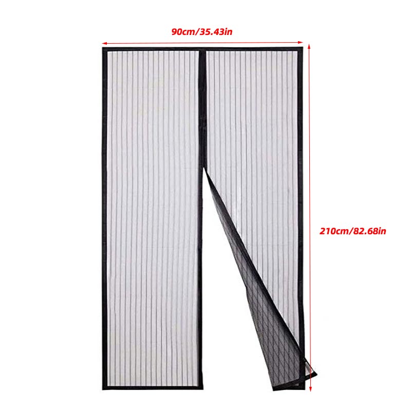 Moustiquaire rideau aimants porte maille insecte mouche filet avec aimants sur la porte maille écran fermeture automatique porte écran: Black
