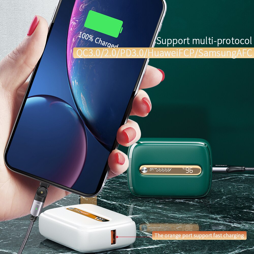 Essager Power Bank 10000 Mah Draagbare Externe Batterij Qc Pd 3.0 10000 Mah Mini Powerbank Oplader Voor Iphone Xiaomi Mi poverbank