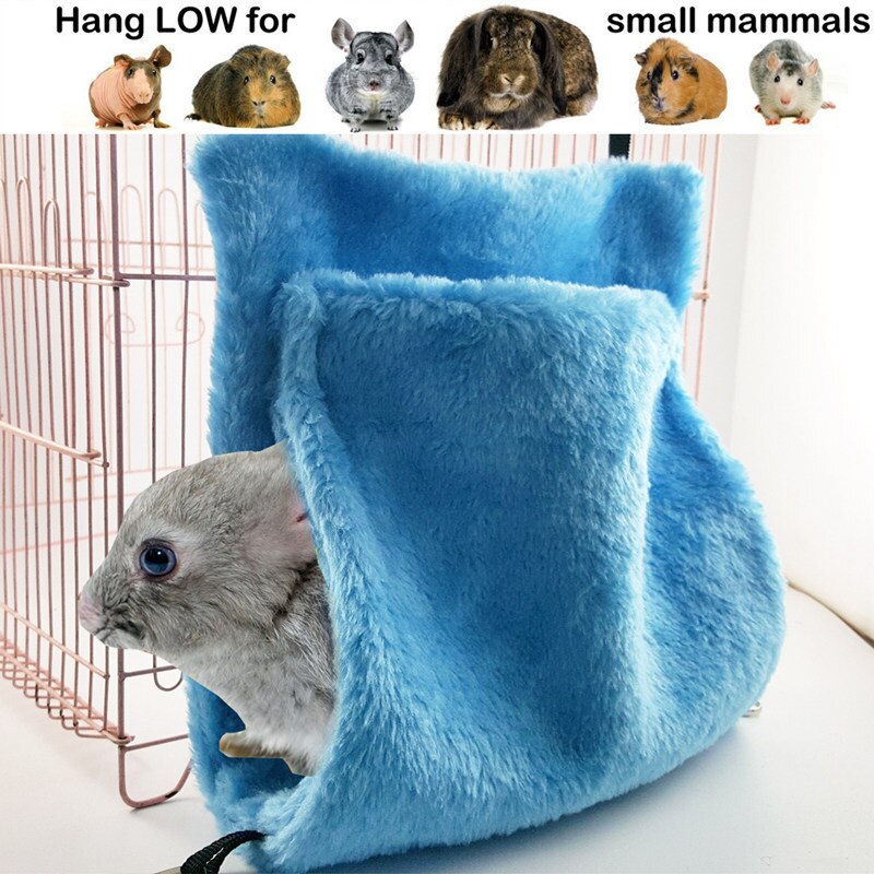 Dubbele Laag Pluche Vogel Opknoping Cave Kooi Snuggle Hut Tent Bed Parrot Opknoping Swing Bed Conure Van Stapelbed Speelgoed: blue / M 26x24cm