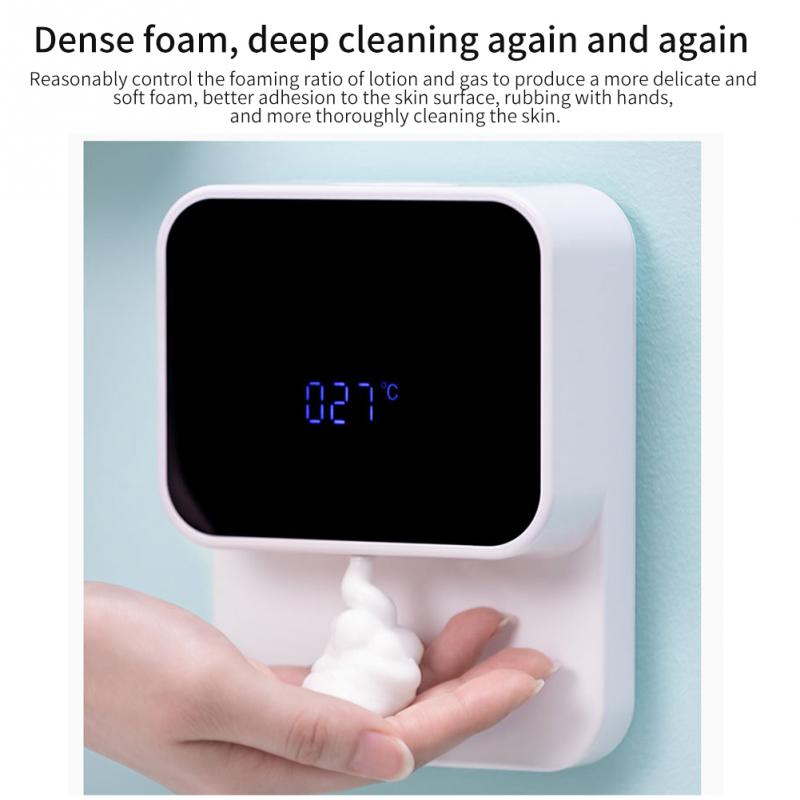 Berøringsfri automatisk genopladelig håndvask 280ml sæbedispenser følsom ir sensor vægmonteret køkken badeværelse hjem hotel