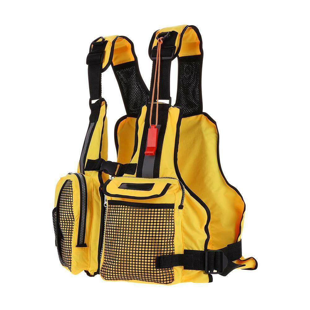 Adult Swimming Life Jacket Adjustable Adult Kayak Rafting Canoe Boating Swimming Buoyancy Life Jacket Vest: Yellow
