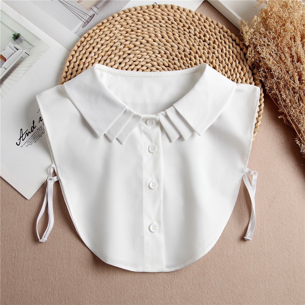 2022 Vrouwen Afneembare Revers Nep Kraag Ruches Kant Overhemd Valse Kraag Blouse Verwijderbare Valse Half Shirt Blouse Decoratie