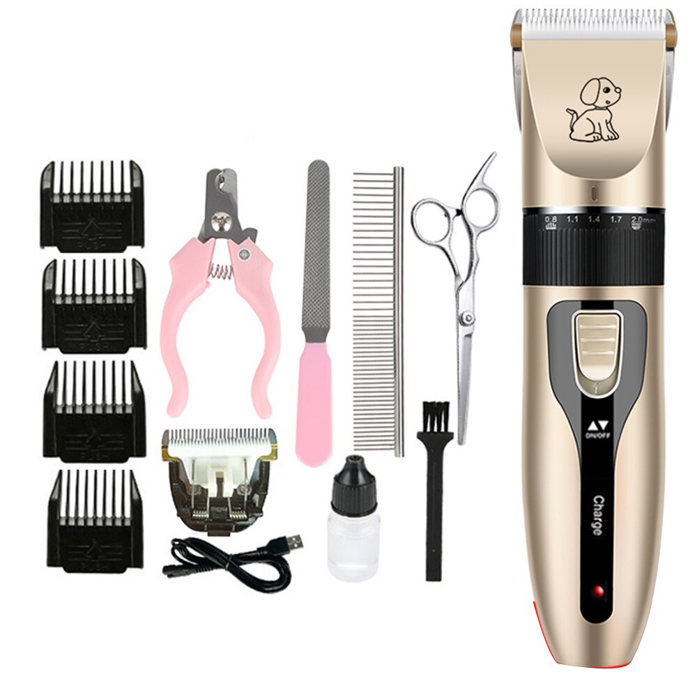 Dog Clippers Grooming Kit Electric Pet Clippers Low Noise Rechargeable Cordless Pet Hair Trimmer for Dogs Cats: 6