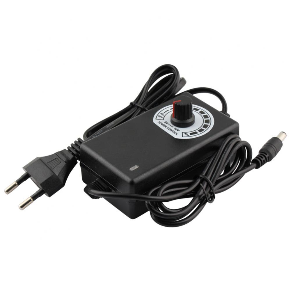 45% Sales! 3V-12V 2A 24W Adjustable Power Supply Adapter Motor Voltage Regulator US/EU Plug