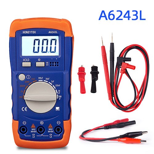 Honeytek digitaalinen monitoimi lcr mittari kapasitanssi induktanssi ohm yleismittari esr kondensaattori testeri induktanssi mittari lcr 4070d: A6243l