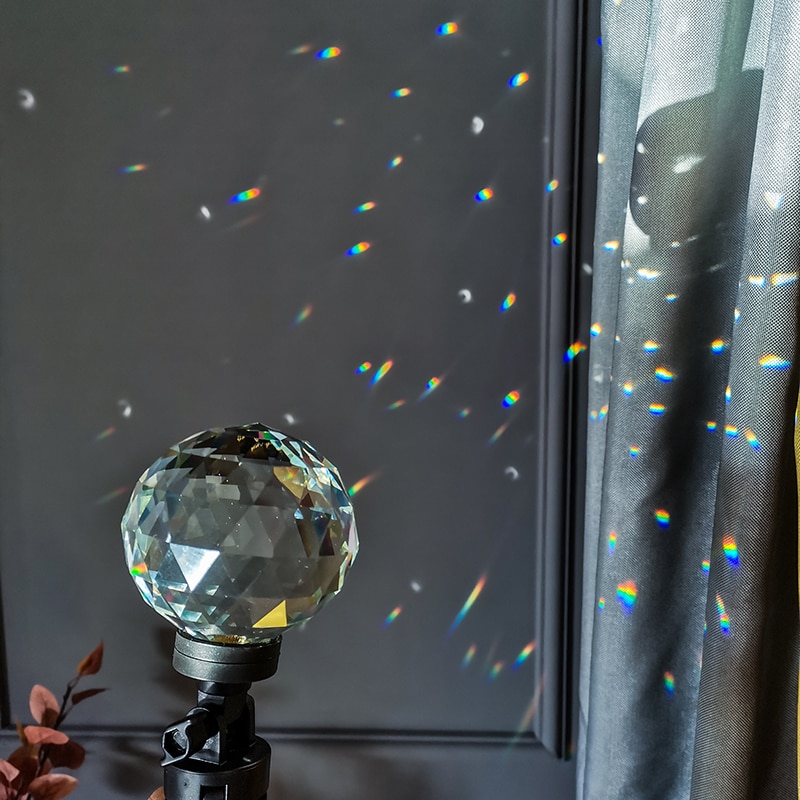 Photography Light Prism Ball with Mini Tripod stand and 1/4 inch Screw Base, Optical Glass Prism Crystal Rainbow Maker