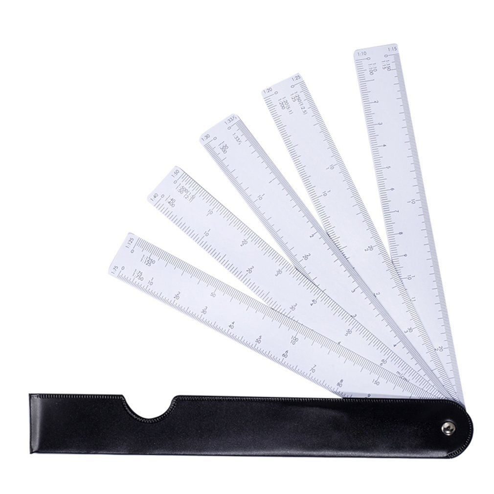 Fan-shaped ruler 5 set scale multi-function fan-shaped scale