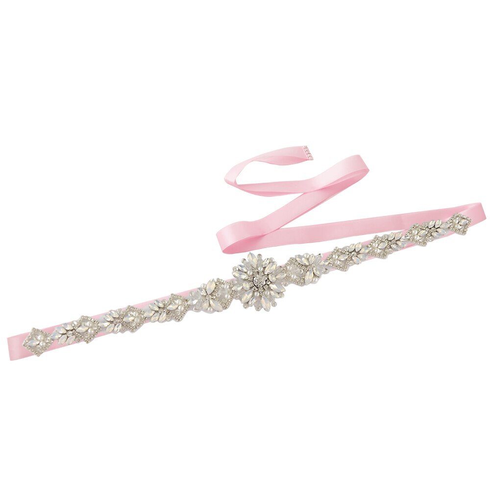 Trixy S408 Opaal Bruids Riem Voor Jurken Kristal Kralen Riem Voor Vrouwen Bruid Bruidsmeisje Jurk Sash Party Formele riemen: pink