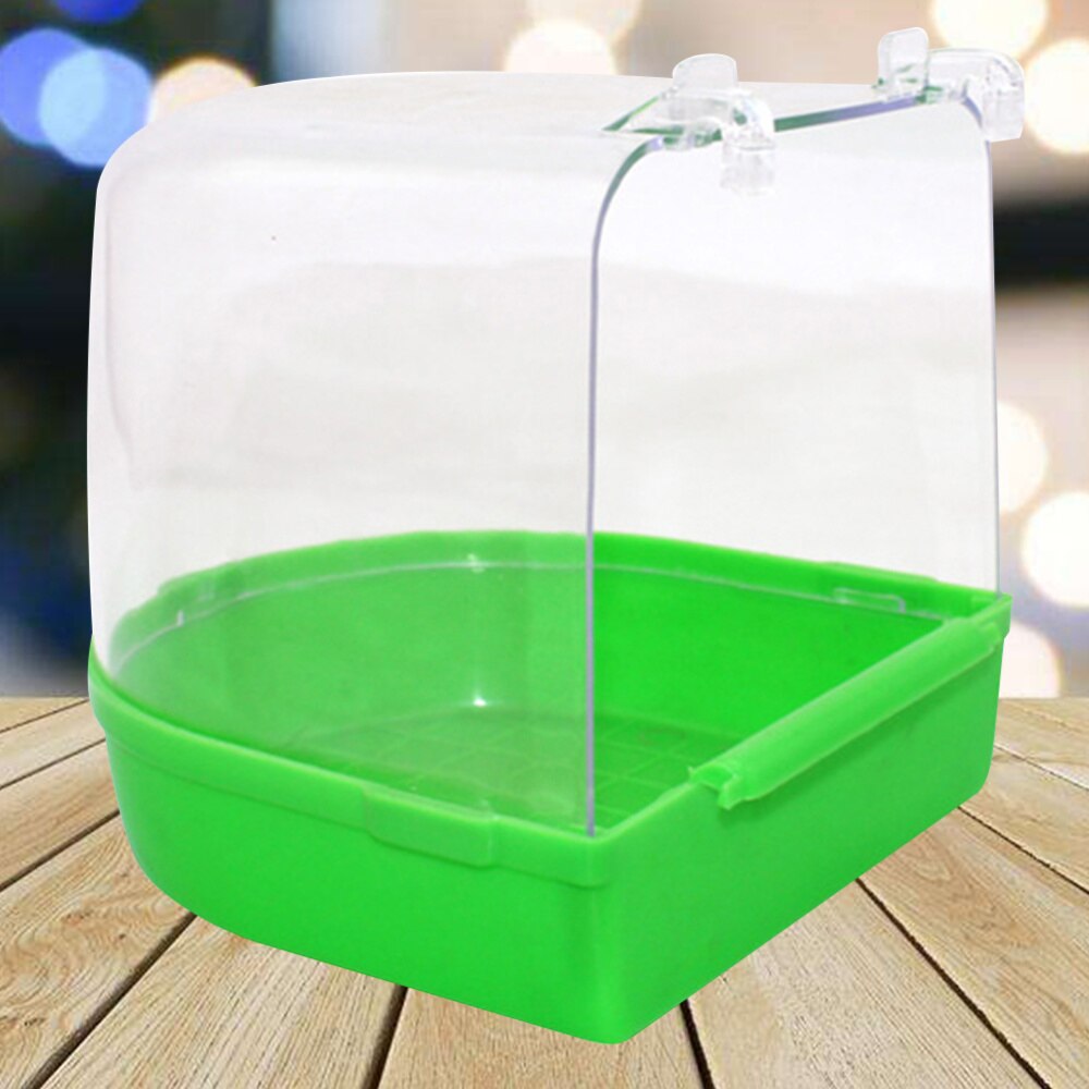 Caged Bird Bath Multi Cage Bird Bath Covered for Small Brids Canary Budgies Parrot (Random Color)