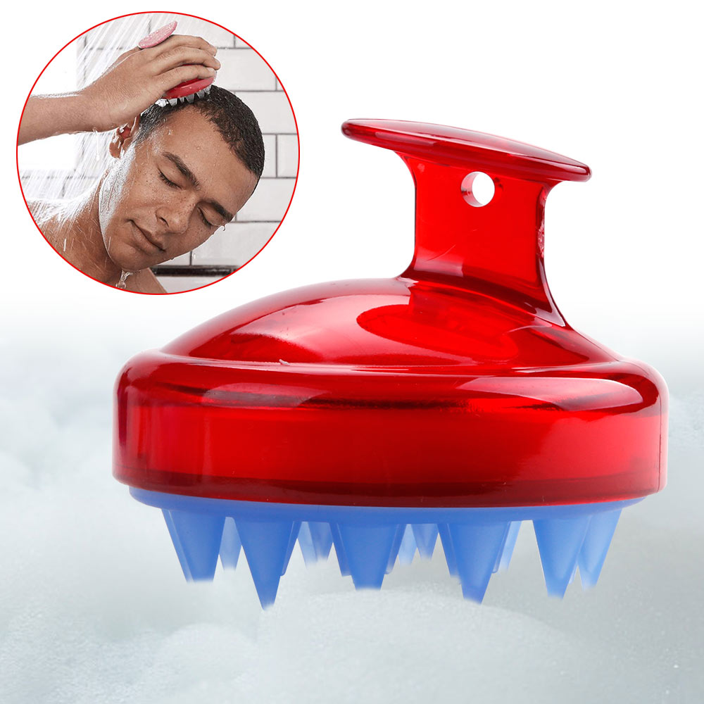 Cepillo de silicona para el cabello Spa, 1 Uds., para lavado de cabeza de cardado, peine de diente ancho, masaje del cuero cabelludo, adelgazante