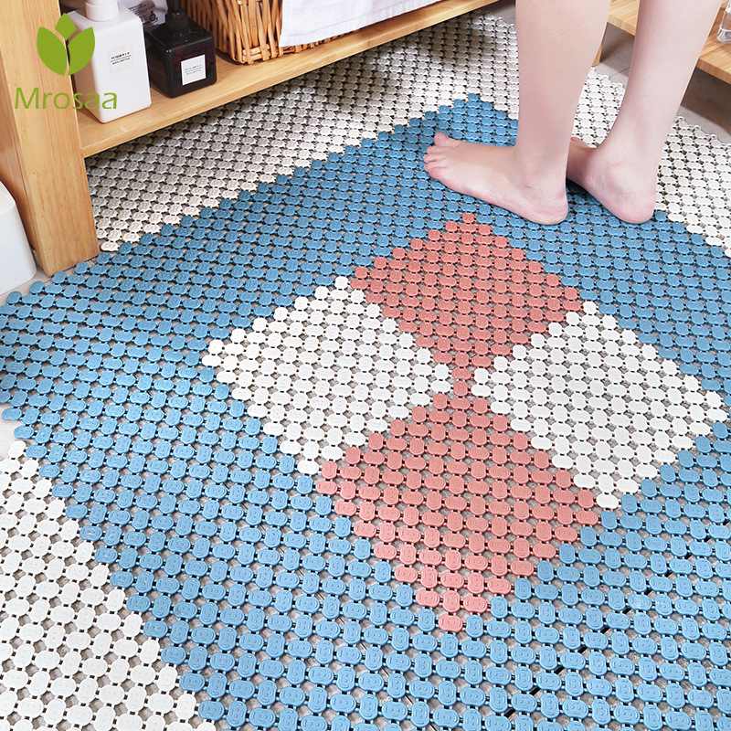 DIY Splice Bath Mat Anti Slip Massage Shower Carpet Grid PVC Plastic Mats For Stitching Puzzle Pad Bathroom Accessories
