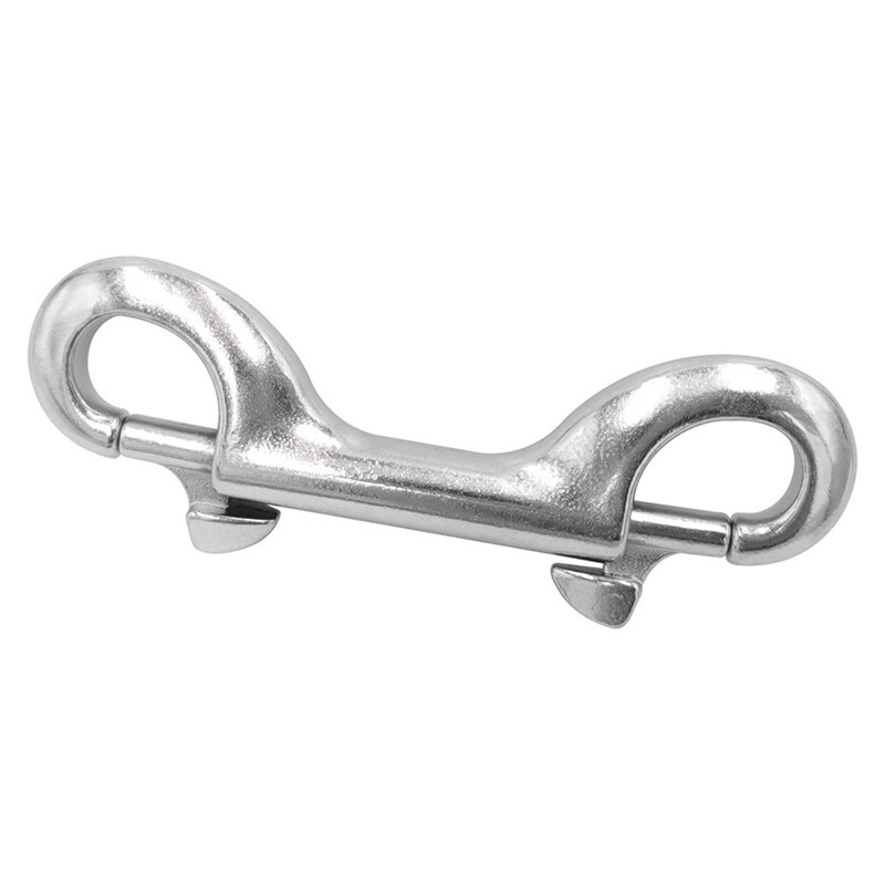 -Stainless Steel Double-Head Spring Hook Stainless Steel Double-Head Clasp Hook Metal Clip for Marine Rigging