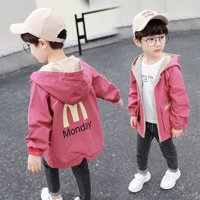 Petit Trench à capuche pour enfants bébé garçon à manches longues coton coupe-vent vêtements d'extérieur décontractés ample enfant en bas âge coupe-vent enfants veste