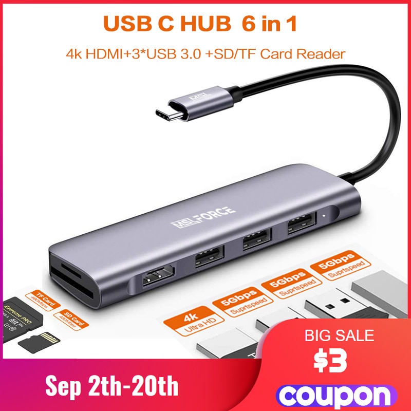 Usb Type C Hub Multi Hub Usb 3.0 Naar Hdmi Adapter Dock Met Pd Sd Tf Card Voor Macbook Pro huawei Mate 30 Oppervlak Pro Dock Splitte