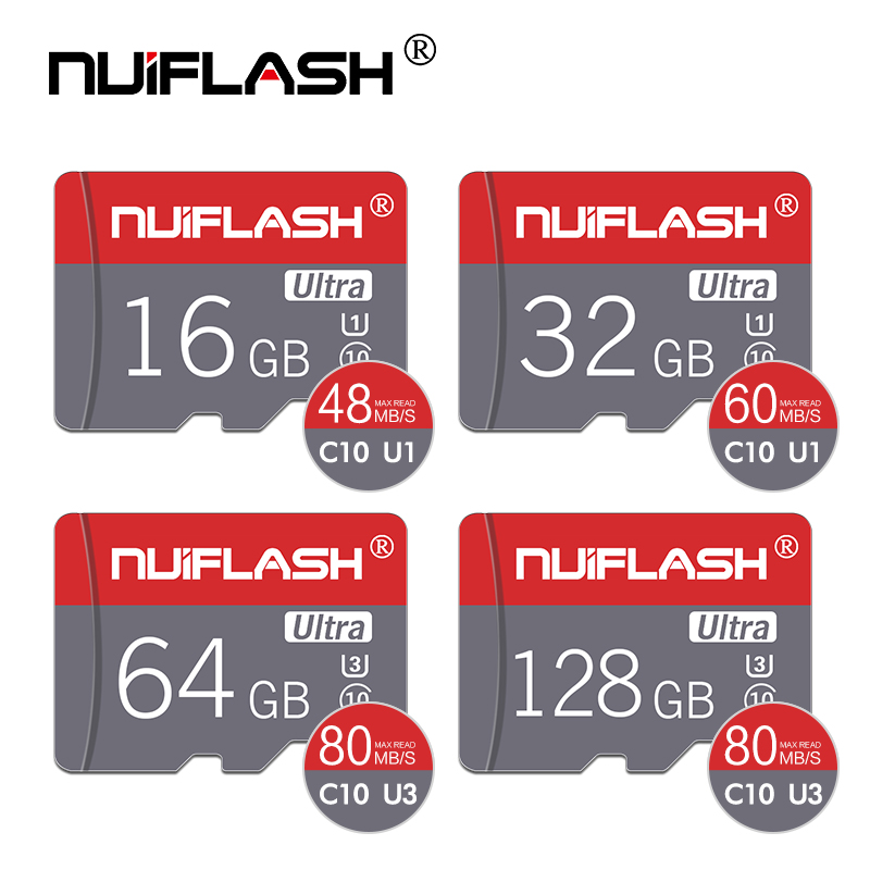 Nuiflash Micro Sd 128Gb 64Gb 32Gb 16Gb 80 Mb/s Tf Usb Flash Geheugenkaart Microsd 8Gb/48 Mb/s Class10 Originele Product