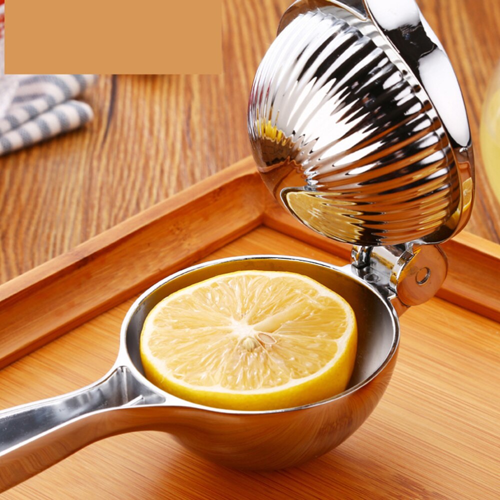 Manuell citron apelsin juicer hushållspress citron artefakt citron klipp frukt maskin zink legering manuell juicer (silver)