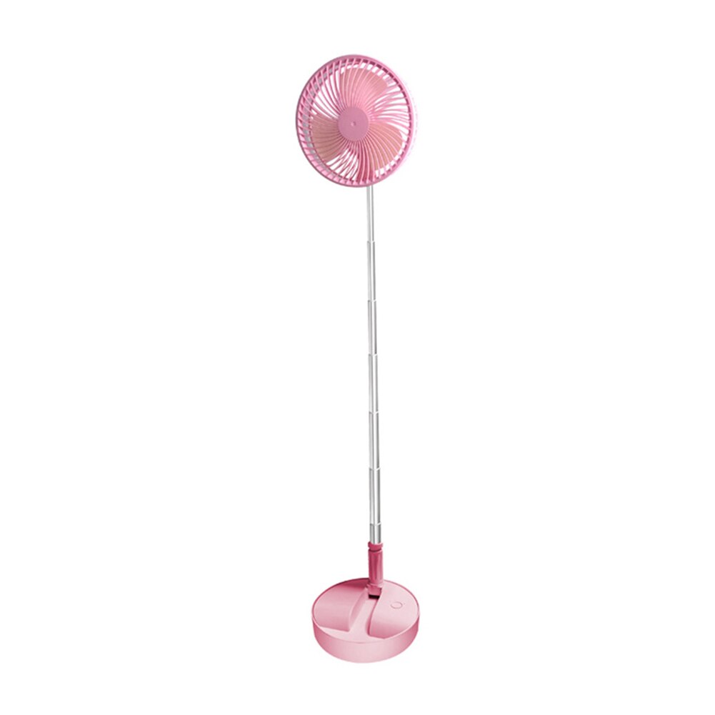 Mini Folding Telescopic Fan USB Rechargeable Student Portable Small Floor Fan Dormitory Bed Office Desktop Home Folding Fan: pink