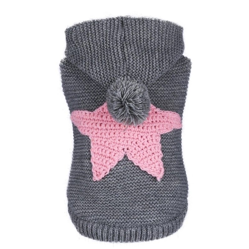Maglione per cani orsacchiotto cucciolo cane bulldog francese abbigliamento canna autunno inverno abbigliamento per gatti maglione nordico con stelle marino per animali domestici forniture per animali domestici: rosa / S