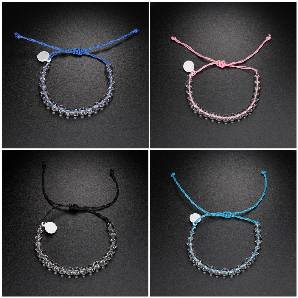 4ocean Handmade Natural Stone Transparent Beads Beaded Bracelet Women Boho Rope/cord Friendship Wristband Bracelet Femme Jewelry