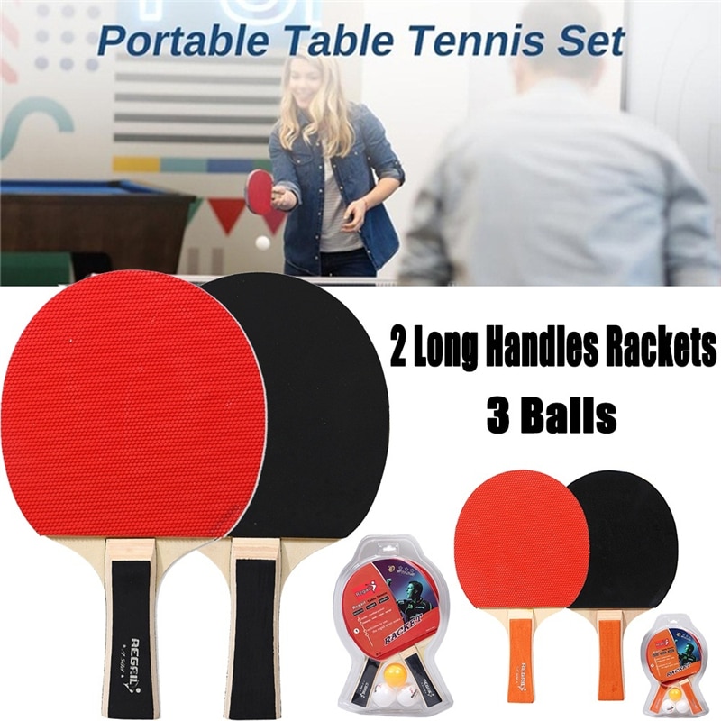 Lote de 2 unidades de tenis de mesa, deportes de interior de raqueta, raqueta de Ping Pong, juego de raquetas de Paddle con 3 pelotas