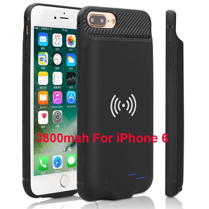 Power Case Voor Iphone 12 Pro Max Batterij Oplader Case Draadloos Opladen Power Bank Opladen Cover Voor Iphone 6 6S 7 8 12Mini: 3800mah For iPhone 6