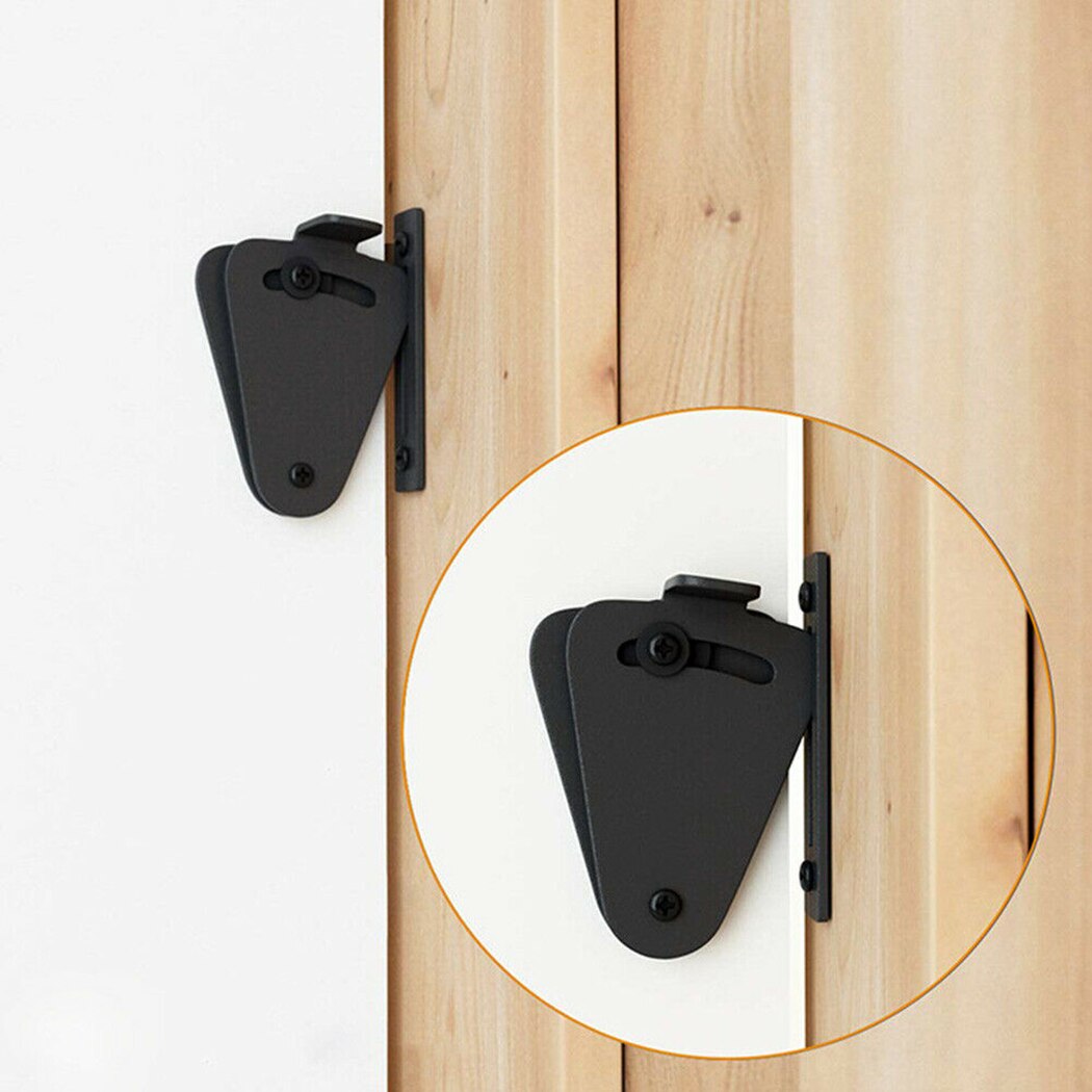 Practical Black Lock For Sliding Wood Door Barn Latch DIY Hardware Kit
