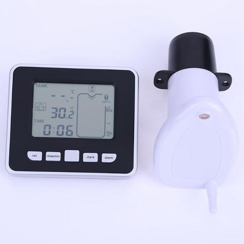 TOPWireless Ultrasonic Tank Liquid Level Flow Water Meter With Temperature Water Tank Transmitter Mounting Screws Measuring To
