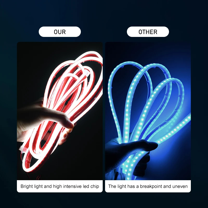 Bande lumineuse Led pour capot de voiture, lampe décorative, Flexible, feux de jour DRL, bandes de phares automobiles, accessoires de voiture
