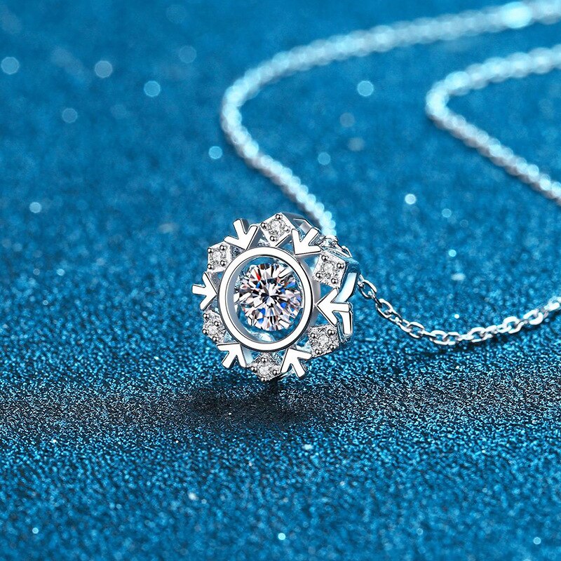 Smyoue halskette mit schlagendem herz , 1ct moissanit-anhänger im rundschliff für damen ,  s925 silberschmuckstücke, funkelnde diamant-halskette für hochzeiten