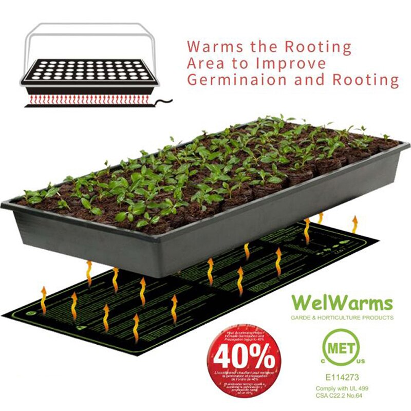 52x52cm 45W Seedling Heat Mat Plant Seed Germination Warm Hydroponic Heating Pad